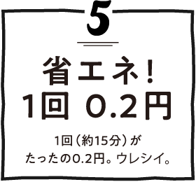 省エネ!1回0.2円